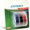 Dymo Prägebänder rot/blau/schwarz
