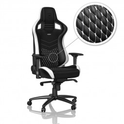 noblechairs EPIC Echtleder Gaming Stuhl - schwarz/weiß/rot