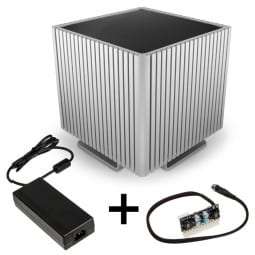 Streacom DB4 Fanless Cube-Gehäuse + Nano 120 Watt Netzteil - silber