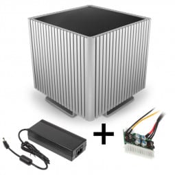 Streacom DB4 Fanless Cube-Gehäuse + Nano 160 Watt Netzteil - silber