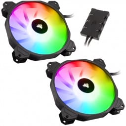 Corsair iCUE SP140 Elite RGB PWM Lüfter 2er Pack inkl. RGB-Controller - 140mm