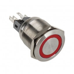 DimasTech Vandalismustaster 22mm - Silverline - rot