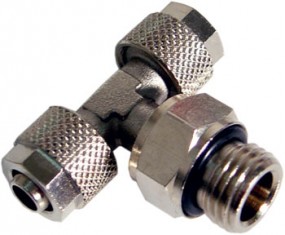 Adapter T-Splitter G1/8 Zoll auf 8/6mm - silber glänzend