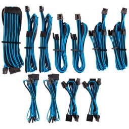 Corsair Premium Pro Sleeved Kabel-Set (Gen 4) - blau/schwarz