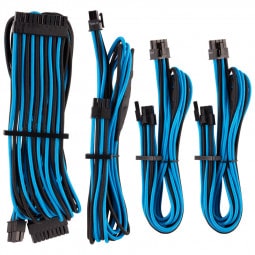 Corsair Premium Sleeved Kabel-Set (Gen 4) - blau/schwarz