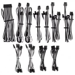 Corsair Premium Pro Sleeved Kabel-Set (Gen 4) - weiß/schwarz