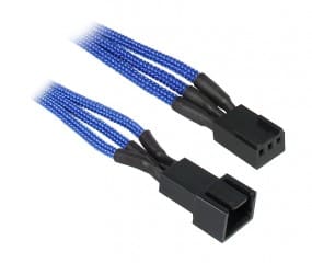 BitFenix 3-Pin Verlängerung 60cm - sleeved blau/schwarz