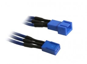 BitFenix 3-Pin Verlängerung 90cm - sleeved blau/blau