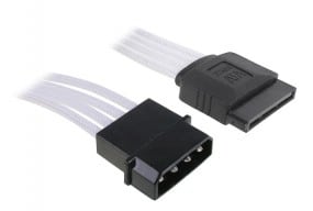 BitFenix Molex zu SATA Adapter 45 cm - sleeved weiß/schwarz