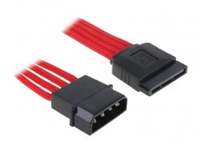 BitFenix Molex zu SATA Adapter 45 cm - sleeved rot/schwarz
