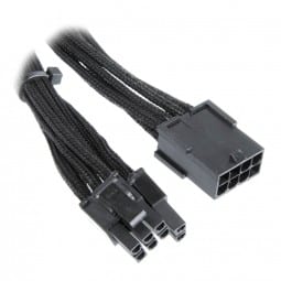 BitFenix 6+2-Pin PCIe Verlängerung 45cm - sleeved schwarz/schwarz