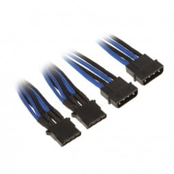 BitFenix Molex zu 3x Molex Adapter 55 cm - sleeved schw./blau/schw.