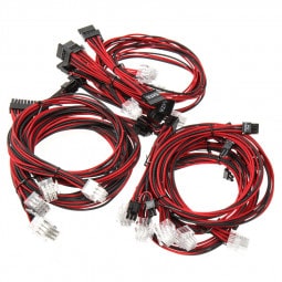 Super Flower Sleeve Cable Kit - schwarz/rot