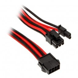 PHANTEKS 6+2-Pin PCIe Verlängerung 50cm - sleeved schwarz/rot