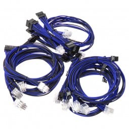 Super Flower Sleeve Cable Kit - schwarz/blau