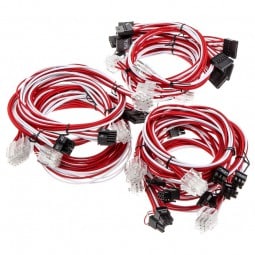 Super Flower Sleeve Cable Kit - rot/weiß