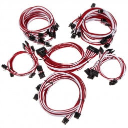 Super Flower Sleeve Cable Kit Pro - weiß/rot