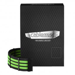 CableMod C-Series PRO ModMesh Cable Kit für RMi/RMx/RM (Black Label) - schwarz/hellgrün