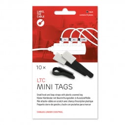 LABEL THE CABLE Mini Klettbinder 10er Set - schwarz