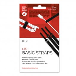 LABEL THE CABLE Basic Klettbinder 10er Set - schwarz