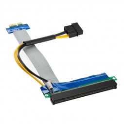 Kolink PCI-E x1 auf x16 Riser Flachband-Kabel inkl. Molex-Stromkabel