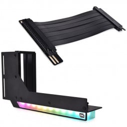 Alphacool Aurora Vertikales GPU-Bracket + PCI-E 3.0 x16 Riser Flachband-Kabel