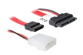 Akasa SATA Kombokabel Slimline zu SATA / Molex - 40cm