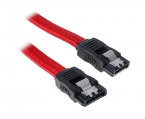 BitFenix SATA 3 Kabel 30cm - sleeved rot/schwarz