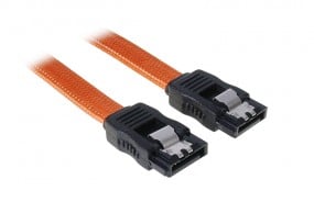 BitFenix SATA 3 Kabel 30cm - sleeved orange/schwarz