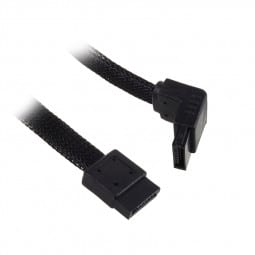 SilverStone SATA III Kabel 50cm gewinkelt / gerade - sleeved black
