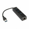 SilverStone SST-EP04 3-Port USB 3.0 Hub mit Gigabit Ethernet - schwarz