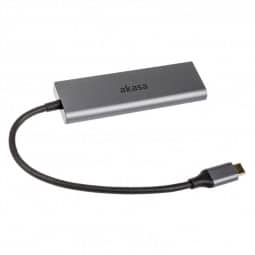 Akasa USB Typ C auf 4x USB Typ A - silber