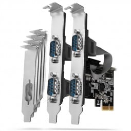 AXAGON PCEA-S4N PCIe-Adapter mit 4x Seriell-Ports - ASIX AX99100 Chipsatz