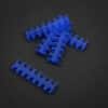 King Mod Service 14-Slot Kabelkamm 4mm groß - blau - 5er Set