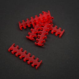 King Mod Service 14-Slot Kabelkamm 4mm groß - rot - 5er Set