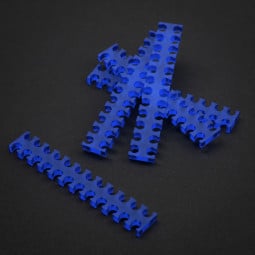 King Mod Service 24-Slot Kabelkamm 3mm klein - blau - 5er Set