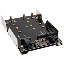 SilverStone SST-SDP12 - 3.5 Zoll für 2x M.2 SATA und 1x M.2 NVMe SSD Mounting Adapter Bracket