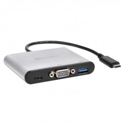 SilverStone SST-EP06C - USB 3.1 Typ-C auf VGA/USB Type C/USB Type A Adapter Hub