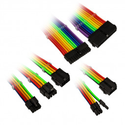 Kolink Core Adept Braided Cable Extension Kit - Rainbow