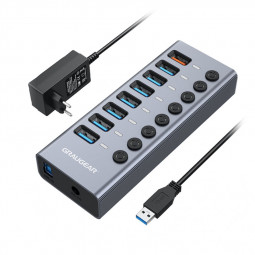 Graugear 7-Port USB-A 3.0 HUB + 1x Ladeport