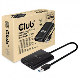 Club 3D USB A auf 2x DisplayPort Splitter